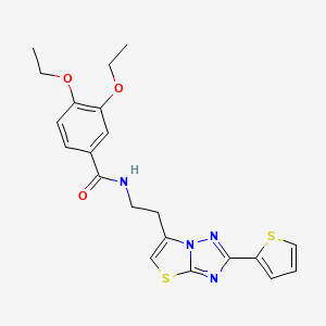 3,4-diethoxy-N-(2-(2-(thiophen-2-yl)thiazolo[3,2-b][1,2,4]triazol-6-yl)ethyl)benzamide