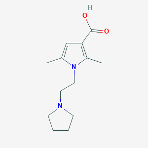 molecular formula C13H20N2O2 B11264212 2,5-Dimethyl-1-[2-(pyrrolidin-1-YL)ethyl]-1H-pyrrole-3-carboxylic acid 