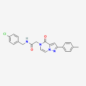 molecular formula C22H19ClN4O2 B11264215 N-(4-chlorobenzyl)-2-[2-(4-methylphenyl)-4-oxopyrazolo[1,5-a]pyrazin-5(4H)-yl]acetamide 