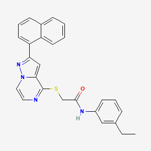 N-(3-ethylphenyl)-2-{[2-(naphthalen-1-yl)pyrazolo[1,5-a]pyrazin-4-yl]sulfanyl}acetamide