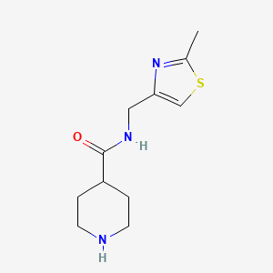 molecular formula C11H17N3OS B11264251 N-[(2-Methyl-1,3-thiazol-4-yl)methyl]piperidine-4-carboxamide dihydrochloride 