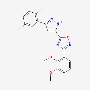 3-(2,3-dimethoxyphenyl)-5-[3-(2,5-dimethylphenyl)-1H-pyrazol-5-yl]-1,2,4-oxadiazole