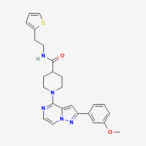 1-[2-(3-methoxyphenyl)pyrazolo[1,5-a]pyrazin-4-yl]-N-[2-(thiophen-2-yl)ethyl]piperidine-4-carboxamide