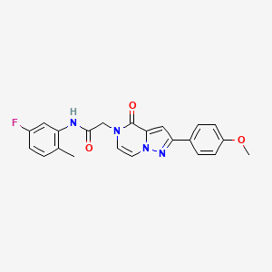 molecular formula C22H19FN4O3 B11264267 N-(5-fluoro-2-methylphenyl)-2-[2-(4-methoxyphenyl)-4-oxopyrazolo[1,5-a]pyrazin-5-yl]acetamide 