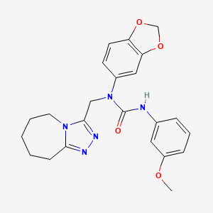 1-(1,3-benzodioxol-5-yl)-3-(3-methoxyphenyl)-1-(6,7,8,9-tetrahydro-5H-[1,2,4]triazolo[4,3-a]azepin-3-ylmethyl)urea