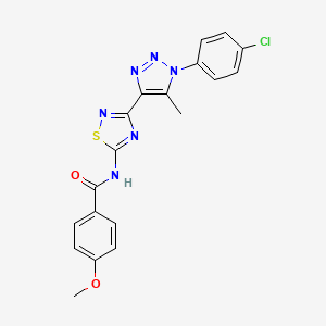 N-{3-[1-(4-chlorophenyl)-5-methyl-1H-1,2,3-triazol-4-yl]-1,2,4-thiadiazol-5-yl}-4-methoxybenzamide