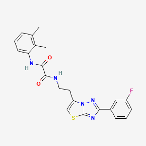 molecular formula C22H20FN5O2S B11264337 N1-(2,3-dimethylphenyl)-N2-(2-(2-(3-fluorophenyl)thiazolo[3,2-b][1,2,4]triazol-6-yl)ethyl)oxalamide 