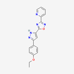 2-{5-[3-(4-ethoxyphenyl)-1H-pyrazol-5-yl]-1,2,4-oxadiazol-3-yl}pyridine