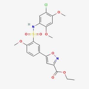 Ethyl 5-{3-[(5-chloro-2,4-dimethoxyphenyl)sulfamoyl]-4-methoxyphenyl}-1,2-oxazole-3-carboxylate