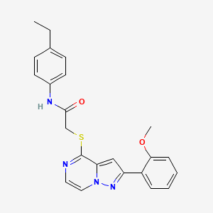 molecular formula C23H22N4O2S B11264433 N-(4-ethylphenyl)-2-{[2-(2-methoxyphenyl)pyrazolo[1,5-a]pyrazin-4-yl]sulfanyl}acetamide 