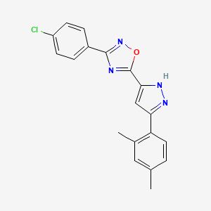 3-(4-chlorophenyl)-5-[3-(2,4-dimethylphenyl)-1H-pyrazol-5-yl]-1,2,4-oxadiazole