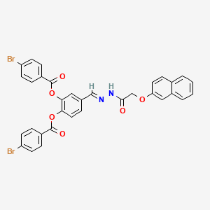 2-(4-Bromobenzoyloxy)-5-[(E)-{[2-(naphthalen-2-yloxy)acetamido]imino}methyl]phenyl 4-bromobenzoate