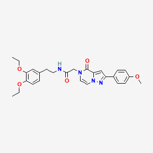 molecular formula C27H30N4O5 B11264502 N-[2-(3,4-diethoxyphenyl)ethyl]-2-[2-(4-methoxyphenyl)-4-oxopyrazolo[1,5-a]pyrazin-5(4H)-yl]acetamide 