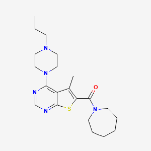 1-[5-Methyl-4-(4-propylpiperazin-1-YL)thieno[2,3-D]pyrimidine-6-carbonyl]azepane