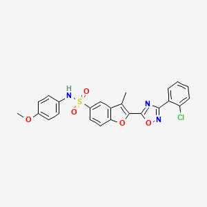 2-[3-(2-chlorophenyl)-1,2,4-oxadiazol-5-yl]-N-(4-methoxyphenyl)-3-methyl-1-benzofuran-5-sulfonamide