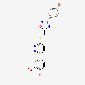 3-({[3-(4-Bromophenyl)-1,2,4-oxadiazol-5-yl]methyl}sulfanyl)-6-(3,4-dimethoxyphenyl)pyridazine