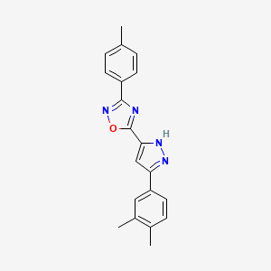 5-[3-(3,4-dimethylphenyl)-1H-pyrazol-5-yl]-3-(4-methylphenyl)-1,2,4-oxadiazole