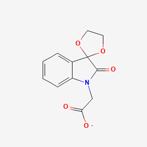 molecular formula C12H10NO5- B11264560 (2'-oxospiro[1,3-dioxolane-2,3'-indol]-1'(2'H)-yl)acetate 