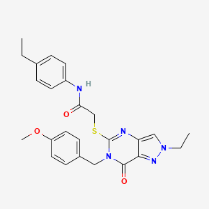 2-{[2-ethyl-6-(4-methoxybenzyl)-7-oxo-6,7-dihydro-2H-pyrazolo[4,3-d]pyrimidin-5-yl]sulfanyl}-N-(4-ethylphenyl)acetamide