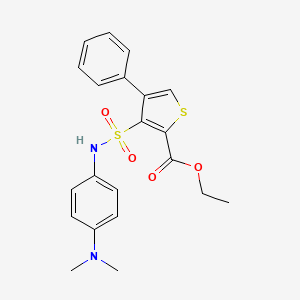 molecular formula C21H22N2O4S2 B11264652 Ethyl 3-{[4-(dimethylamino)phenyl]sulfamoyl}-4-phenylthiophene-2-carboxylate 