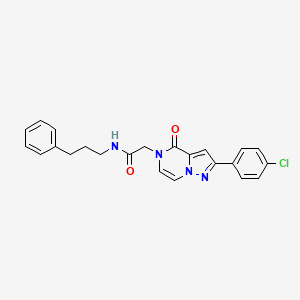 2-(2-(4-chlorophenyl)-4-oxopyrazolo[1,5-a]pyrazin-5(4H)-yl)-N-(3-phenylpropyl)acetamide