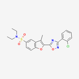 2-[3-(2-chlorophenyl)-1,2,4-oxadiazol-5-yl]-N,N-diethyl-3-methyl-1-benzofuran-5-sulfonamide