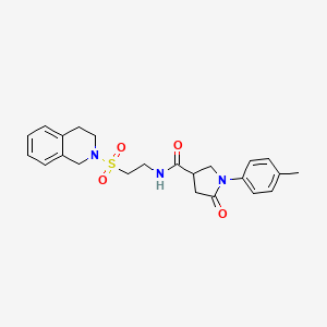 N-(2-((3,4-dihydroisoquinolin-2(1H)-yl)sulfonyl)ethyl)-5-oxo-1-(p-tolyl)pyrrolidine-3-carboxamide