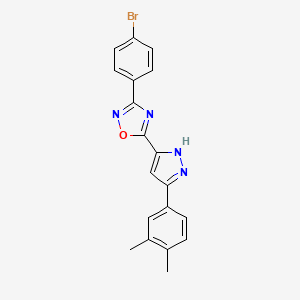 3-(4-bromophenyl)-5-[3-(3,4-dimethylphenyl)-1H-pyrazol-5-yl]-1,2,4-oxadiazole