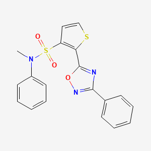 N-methyl-N-phenyl-2-(3-phenyl-1,2,4-oxadiazol-5-yl)thiophene-3-sulfonamide