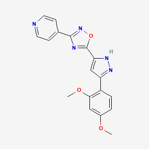 4-{5-[3-(2,4-dimethoxyphenyl)-1H-pyrazol-5-yl]-1,2,4-oxadiazol-3-yl}pyridine