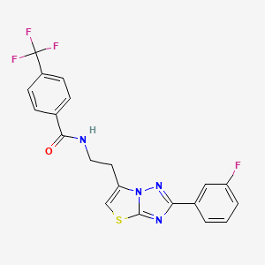 N-(2-(2-(3-fluorophenyl)thiazolo[3,2-b][1,2,4]triazol-6-yl)ethyl)-4-(trifluoromethyl)benzamide