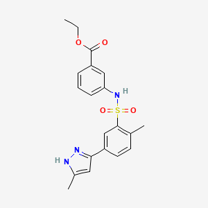 Ethyl 3-[2-methyl-5-(3-methyl-1H-pyrazol-5-YL)benzenesulfonamido]benzoate