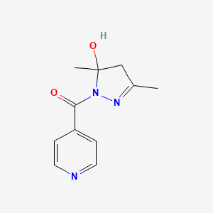 molecular formula C11H13N3O2 B11264774 (5-hydroxy-3,5-dimethyl-4,5-dihydro-1H-pyrazol-1-yl)(pyridin-4-yl)methanone 