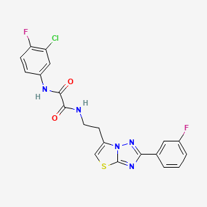 N1-(3-chloro-4-fluorophenyl)-N2-(2-(2-(3-fluorophenyl)thiazolo[3,2-b][1,2,4]triazol-6-yl)ethyl)oxalamide