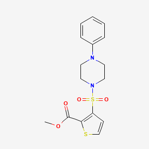 molecular formula C16H18N2O4S2 B11264787 Methyl 3-[(4-phenylpiperazin-1-yl)sulfonyl]thiophene-2-carboxylate 