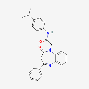 2-(2-oxo-4-phenyl-2,3-dihydro-1H-1,5-benzodiazepin-1-yl)-N-[4-(propan-2-yl)phenyl]acetamide