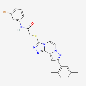 molecular formula C23H19BrN6OS B11264813 N-(3-Bromophenyl)-2-{[9-(2,5-dimethylphenyl)pyrazolo[1,5-A][1,2,4]triazolo[3,4-C]pyrazin-3-YL]sulfanyl}acetamide 