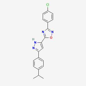 3-(4-chlorophenyl)-5-{3-[4-(propan-2-yl)phenyl]-1H-pyrazol-5-yl}-1,2,4-oxadiazole