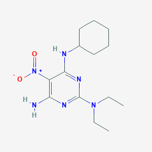 molecular formula C14H24N6O2 B11264859 N~4~-cyclohexyl-N~2~,N~2~-diethyl-5-nitropyrimidine-2,4,6-triamine 