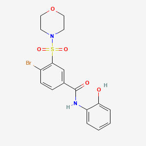 molecular formula C17H17BrN2O5S B11264882 4-bromo-N-(2-hydroxyphenyl)-3-(morpholin-4-ylsulfonyl)benzamide CAS No. 312274-99-0