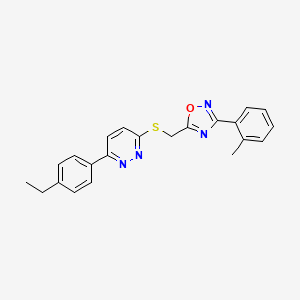 3-(4-Ethylphenyl)-6-({[3-(2-methylphenyl)-1,2,4-oxadiazol-5-yl]methyl}sulfanyl)pyridazine