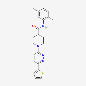 molecular formula C22H24N4OS B11264907 N-(2,5-Dimethylphenyl)-1-[6-(thiophen-2-YL)pyridazin-3-YL]piperidine-4-carboxamide 