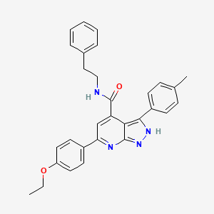 6-(4-ethoxyphenyl)-3-(4-methylphenyl)-N-(2-phenylethyl)-2H-pyrazolo[3,4-b]pyridine-4-carboxamide