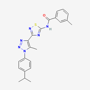 3-methyl-N-(3-{5-methyl-1-[4-(propan-2-yl)phenyl]-1H-1,2,3-triazol-4-yl}-1,2,4-thiadiazol-5-yl)benzamide