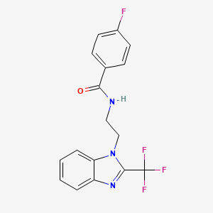 4-fluoro-N-{2-[2-(trifluoromethyl)-1H-benzimidazol-1-yl]ethyl}benzamide