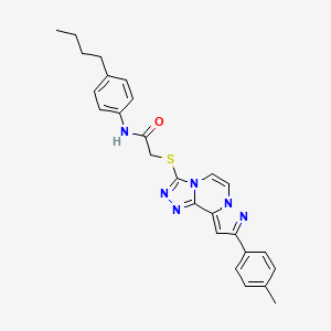 N-(4-Butylphenyl)-2-{[9-(4-methylphenyl)pyrazolo[1,5-A][1,2,4]triazolo[3,4-C]pyrazin-3-YL]sulfanyl}acetamide