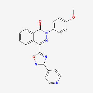 molecular formula C22H15N5O3 B11265009 2-(4-methoxyphenyl)-4-[3-(pyridin-4-yl)-1,2,4-oxadiazol-5-yl]phthalazin-1(2H)-one 