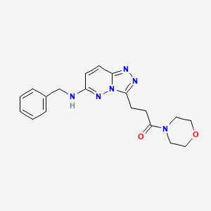 molecular formula C19H22N6O2 B11265012 3-[6-(Benzylamino)[1,2,4]triazolo[4,3-b]pyridazin-3-yl]-1-(morpholin-4-yl)propan-1-one 