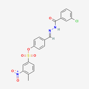 4-[(E)-{2-[(3-chlorophenyl)carbonyl]hydrazinylidene}methyl]phenyl 4-methyl-3-nitrobenzenesulfonate