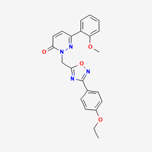 molecular formula C22H20N4O4 B11265024 2-((3-(4-ethoxyphenyl)-1,2,4-oxadiazol-5-yl)methyl)-6-(2-methoxyphenyl)pyridazin-3(2H)-one 